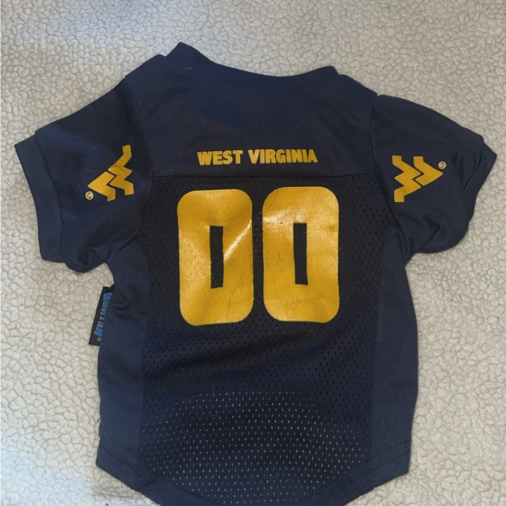 WVU Blue/Gold Dog Sports Jersey with Breathable Mesh